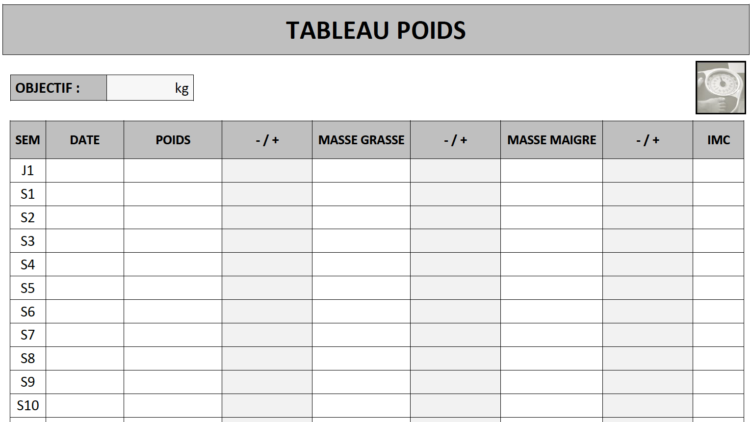 Tableau Suivi Perte De Poids A Imprimer Mon poids et Comment Suivre Votre Perte de Poids » Les Conseils de Sylvie